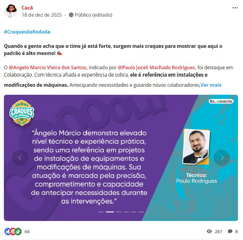 Postagem no Conecta — Ângelo Márcio Vieira dos Santos