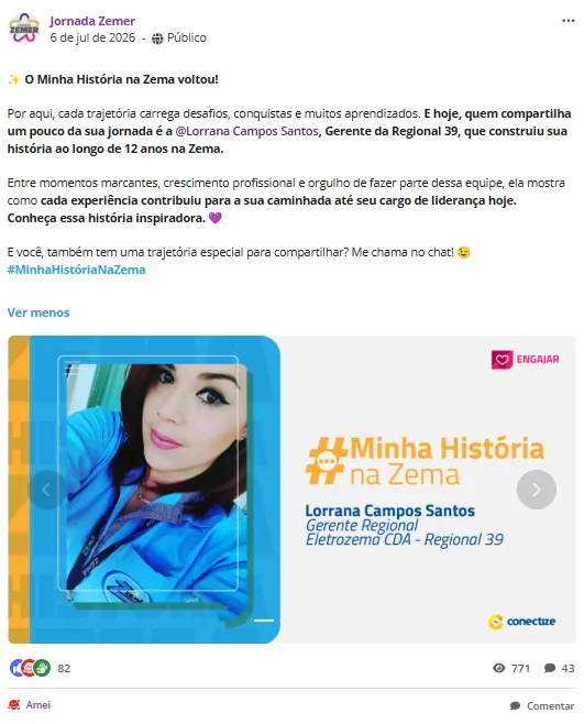 Postagens de maior engajamento no Conectize