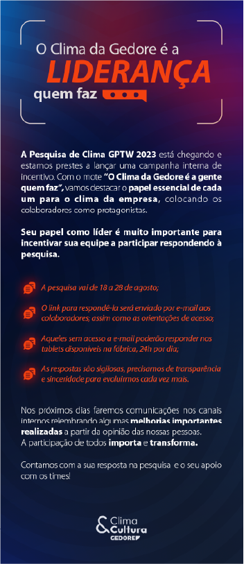 Peça da Fase 2 — O Clima da Gedore é a liderança quem faz